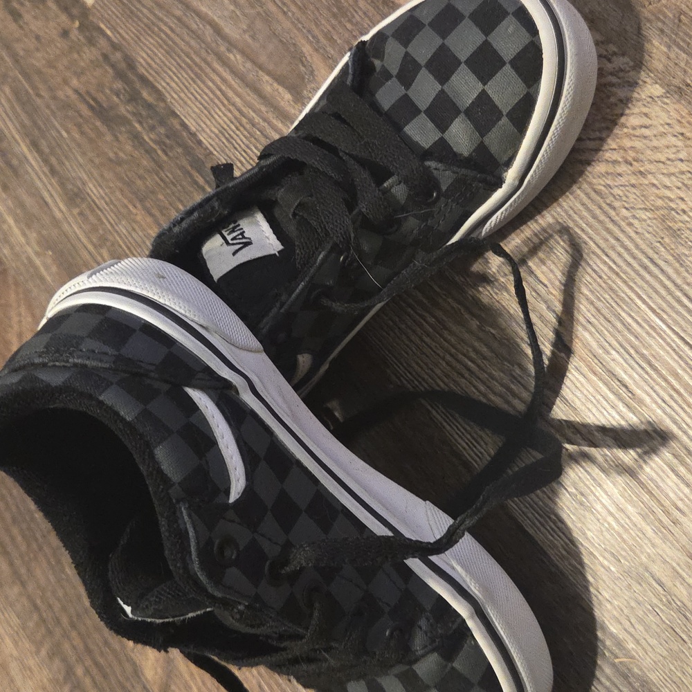 Vans Kids Black Checkered Shoes